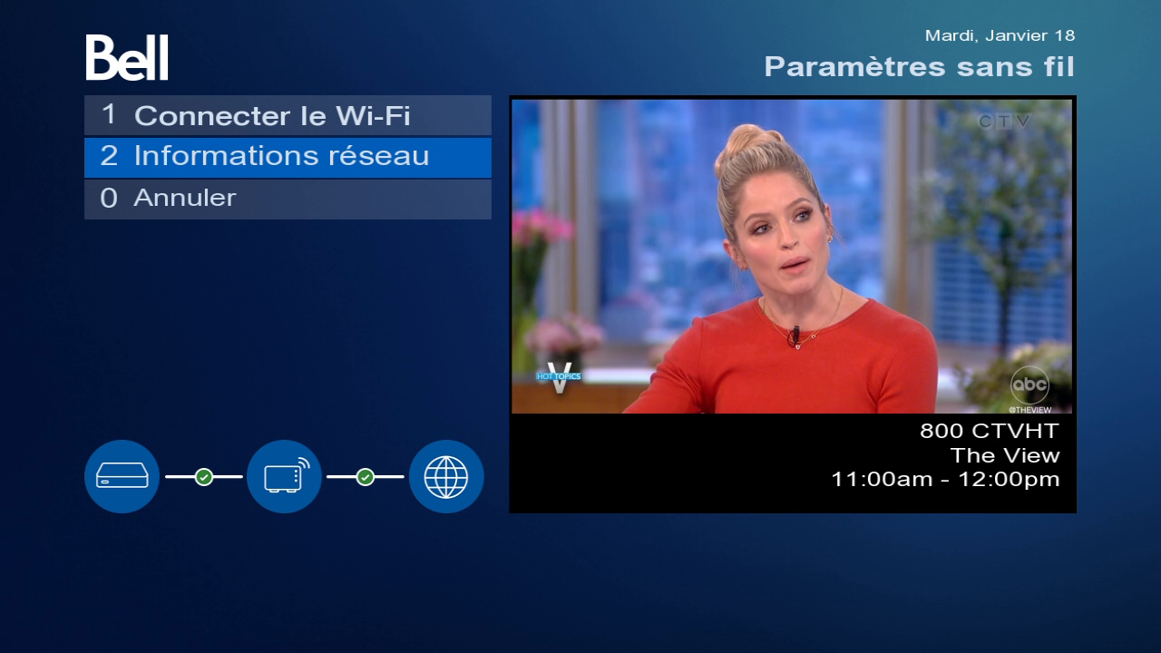 Faites défiler, puis sélectionnez Config. du réseau.