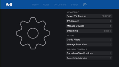 Using the remoteʼs touchpad, scroll down to the Parental Controls section.