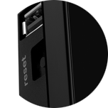 Press and hold the Reset button on the side of the modem for at least 30 seconds.