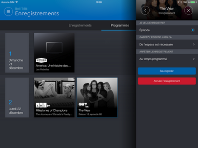 Pour effectuer des changements, modifiez une ou plusieurs des options, puis touchez Enregistrer.