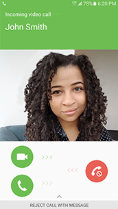Receive a video call